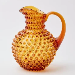 Amber Hobnail Jug And Glasses (Set Of 6)|Mrs. Alice Discount