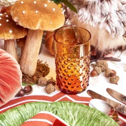 Amber Hobnail Jug And Glasses (Set Of 6)|Mrs. Alice Online