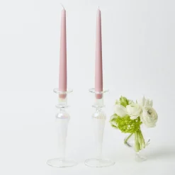 Amelie Clear Candle Holders (Pair)|Mrs. Alice