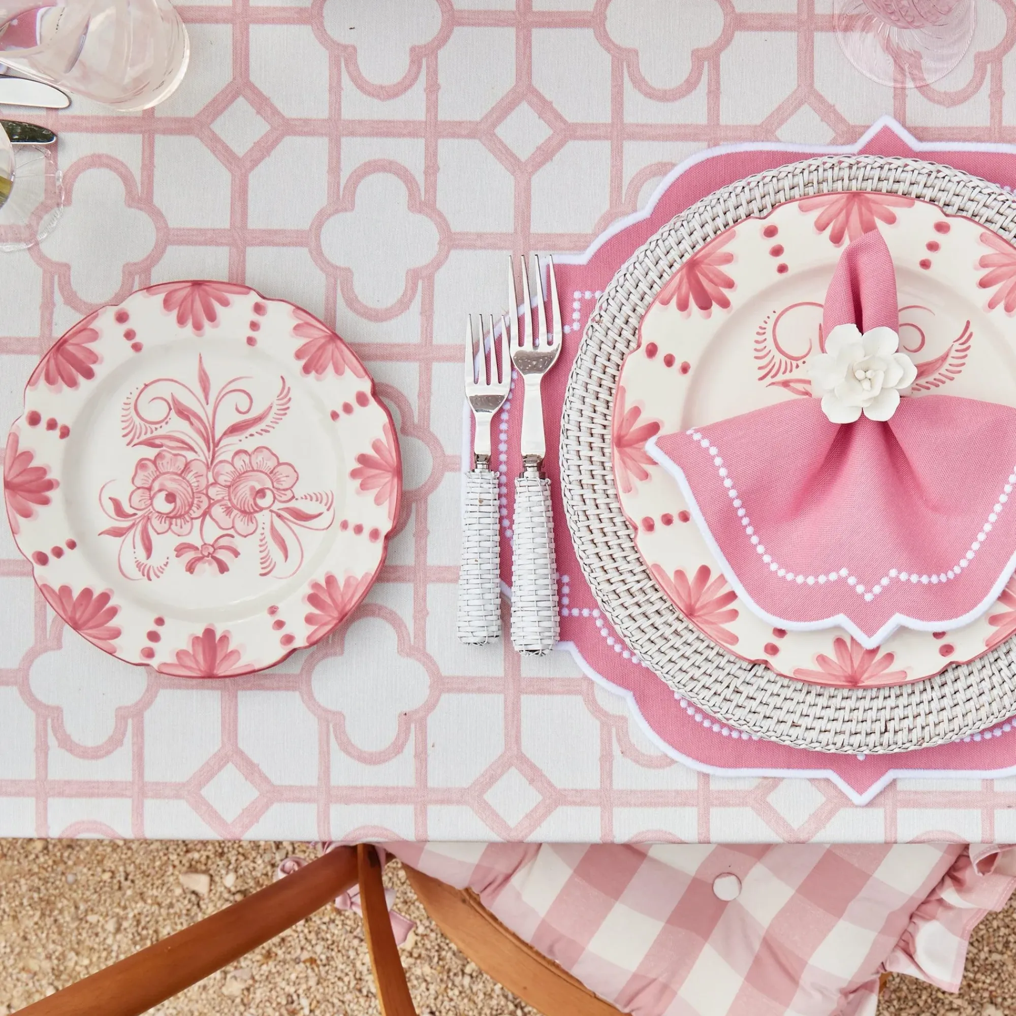 Amelie Pink Placemats & Napkins (Set Of 4)|Mrs. Alice Best