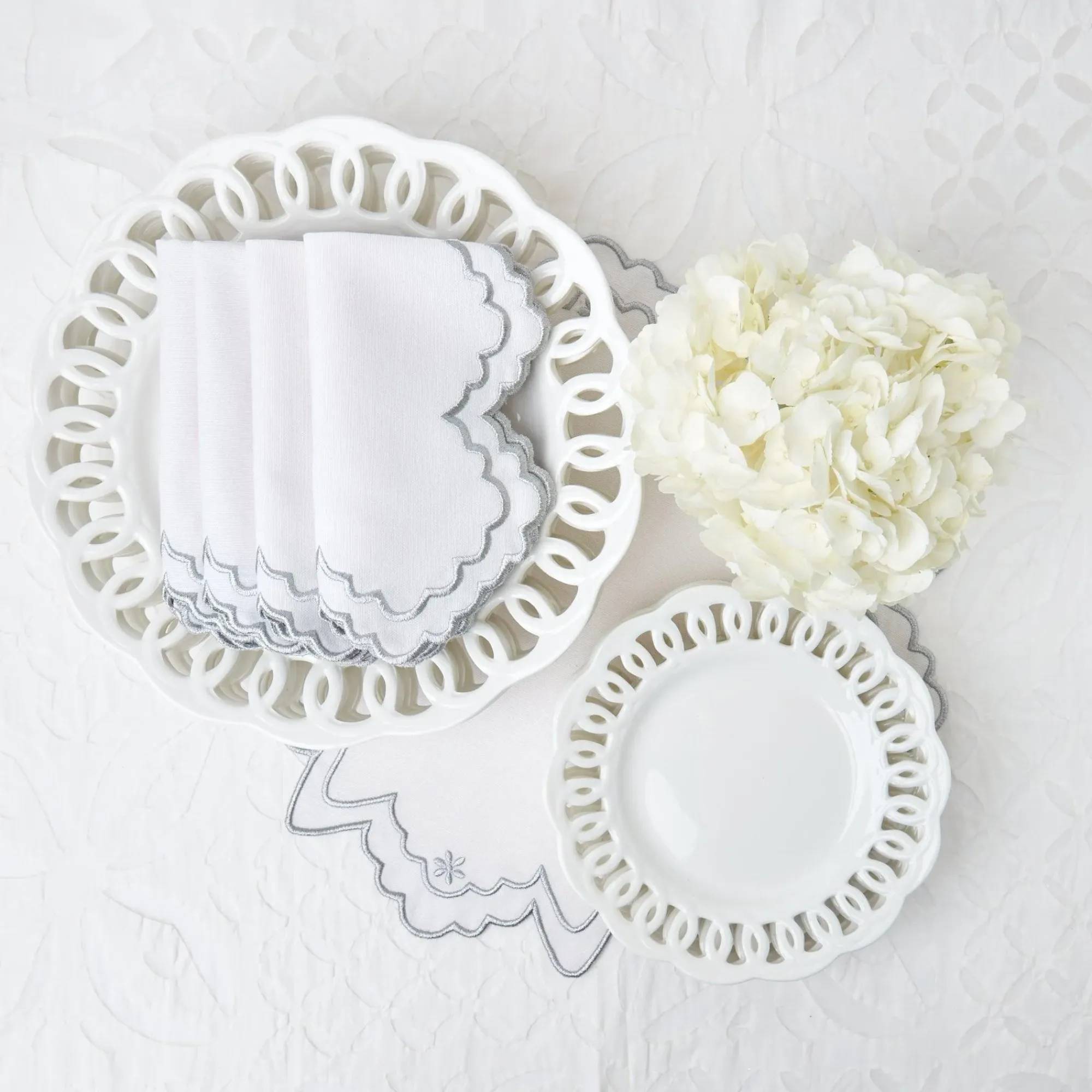 Applique White Tablecloth|Mrs. Alice Sale
