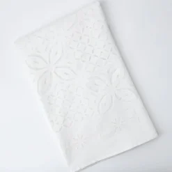 Applique White Tablecloth|Mrs. Alice Sale