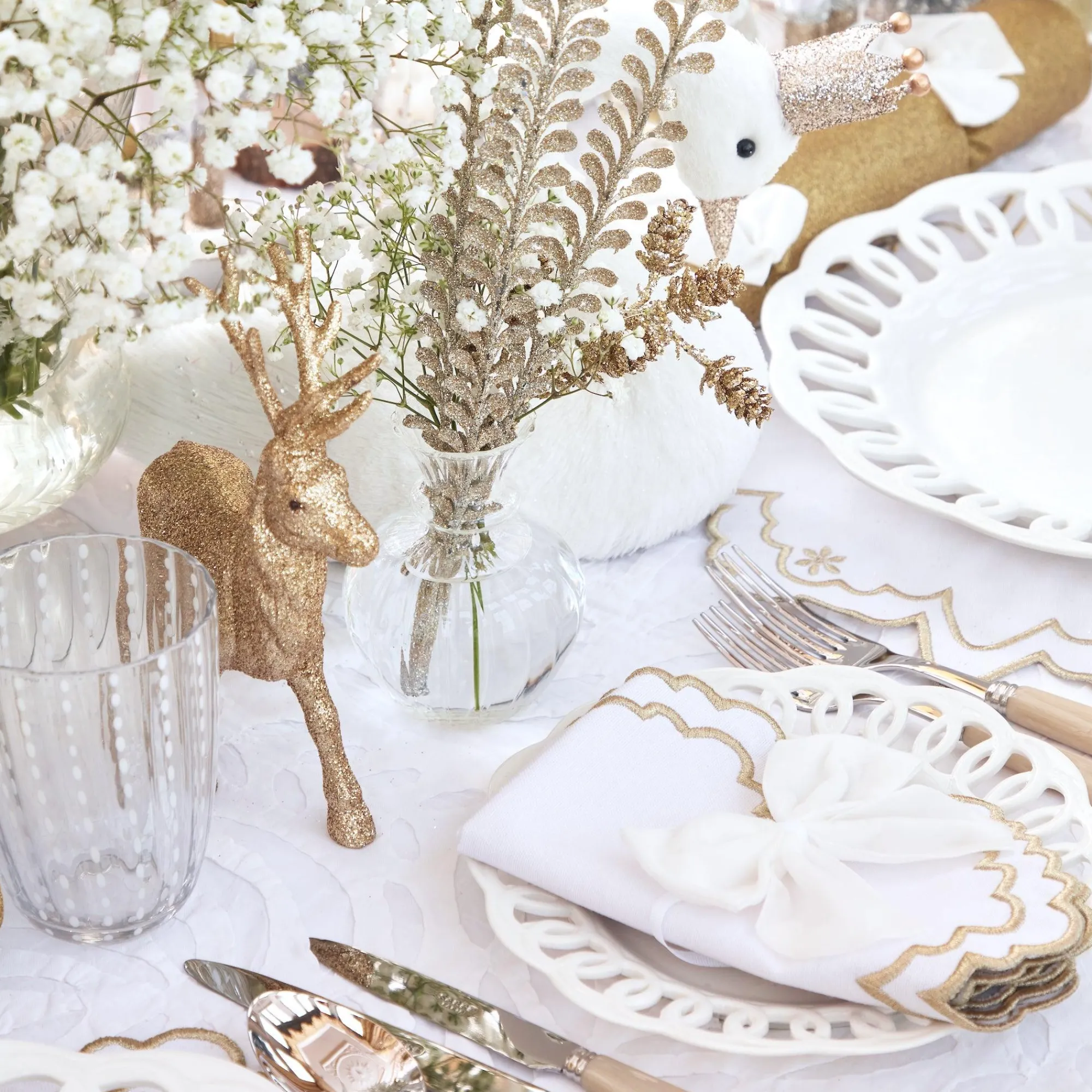 Applique White Tablecloth|Mrs. Alice Sale