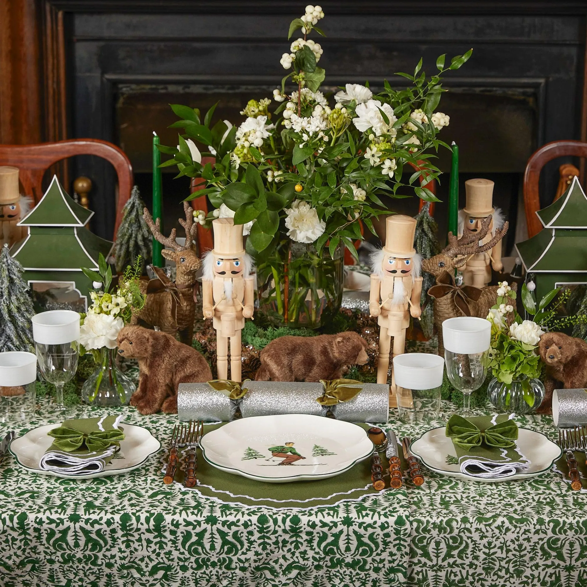 Beatrice Forest Green Napkins (Set Of 4)|Mrs. Alice Clearance