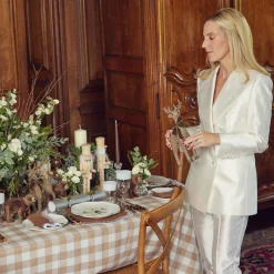 Biscuit Gingham Tablecloth|Mrs. Alice Hot