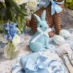 Blue & Brown Rattan Rabbit Family|Mrs. Alice Outlet