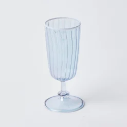 Blue & White Rim Short Stem Glass (Set Of 4)|Mrs. Alice Hot