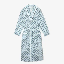 Blue Bouquet Dressing Gown|Mrs. Alice Clearance
