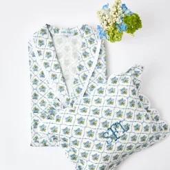 Blue Bouquet Dressing Gown|Mrs. Alice Discount