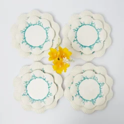 Blue Coral Dinner & Starter Plates (Set Of 8)|Mrs. Alice New