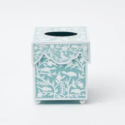 Blue Floral Tole Tissue Box|Mrs. Alice Clearance