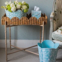 Blue Floral Tole Tissue Box|Mrs. Alice Clearance