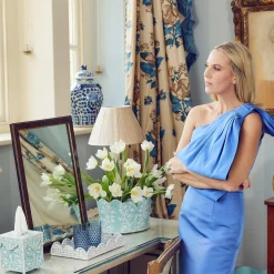 Blue Floral Toleware Set|Mrs. Alice Clearance