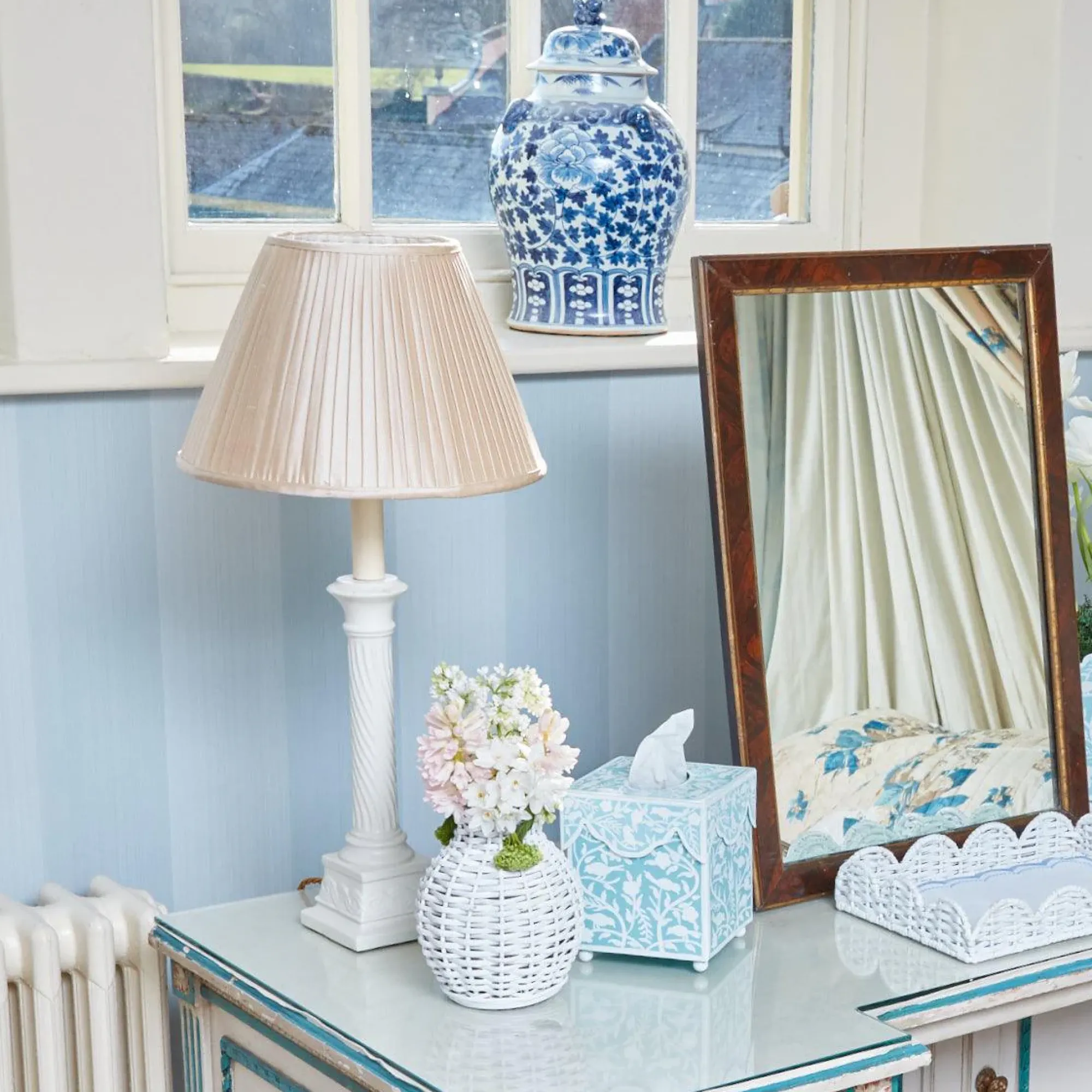 Blue Floral Toleware Set|Mrs. Alice Online