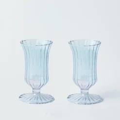 Blue Fluted Vases (Pair)|Mrs. Alice Best