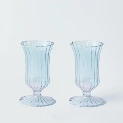 Blue Fluted Vases (Pair)|Mrs. Alice Best
