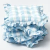 Blue Gingham Ruffle Seat Pad Cushion (Set Of 4)|Mrs. Alice Sale