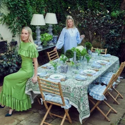 Blue Gingham Ruffle Seat Pad Cushion (Set Of 4)|Mrs. Alice Sale