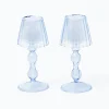 Blue Glass Lantern Tea Light Holder (Pair) - 18 Cm|Mrs. Alice Clearance