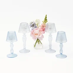 Blue Glass Lantern Tea Light Holder Set|Mrs. Alice Outlet