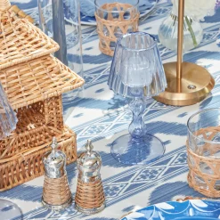 Blue Glass Lantern Tea Light Holder Set|Mrs. Alice Clearance