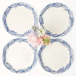 Blue Lily Of The Valley Dinner Plates (Set Of 4)|Mrs. Alice Best