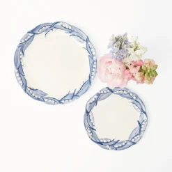 Blue Lily Of The Valley Dinner & Starter Plates (Set Of 8)|Mrs. Alice Clearance