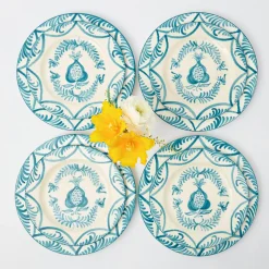 Blue Melograno Dinner & Starter Plates (Set Of 8)|Mrs. Alice Best
