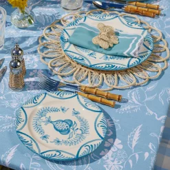 Blue Melograno Dinner & Starter Plates (Set Of 8)|Mrs. Alice Best