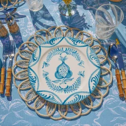 Blue Melograno Dinner & Starter Plates (Set Of 8)|Mrs. Alice Discount