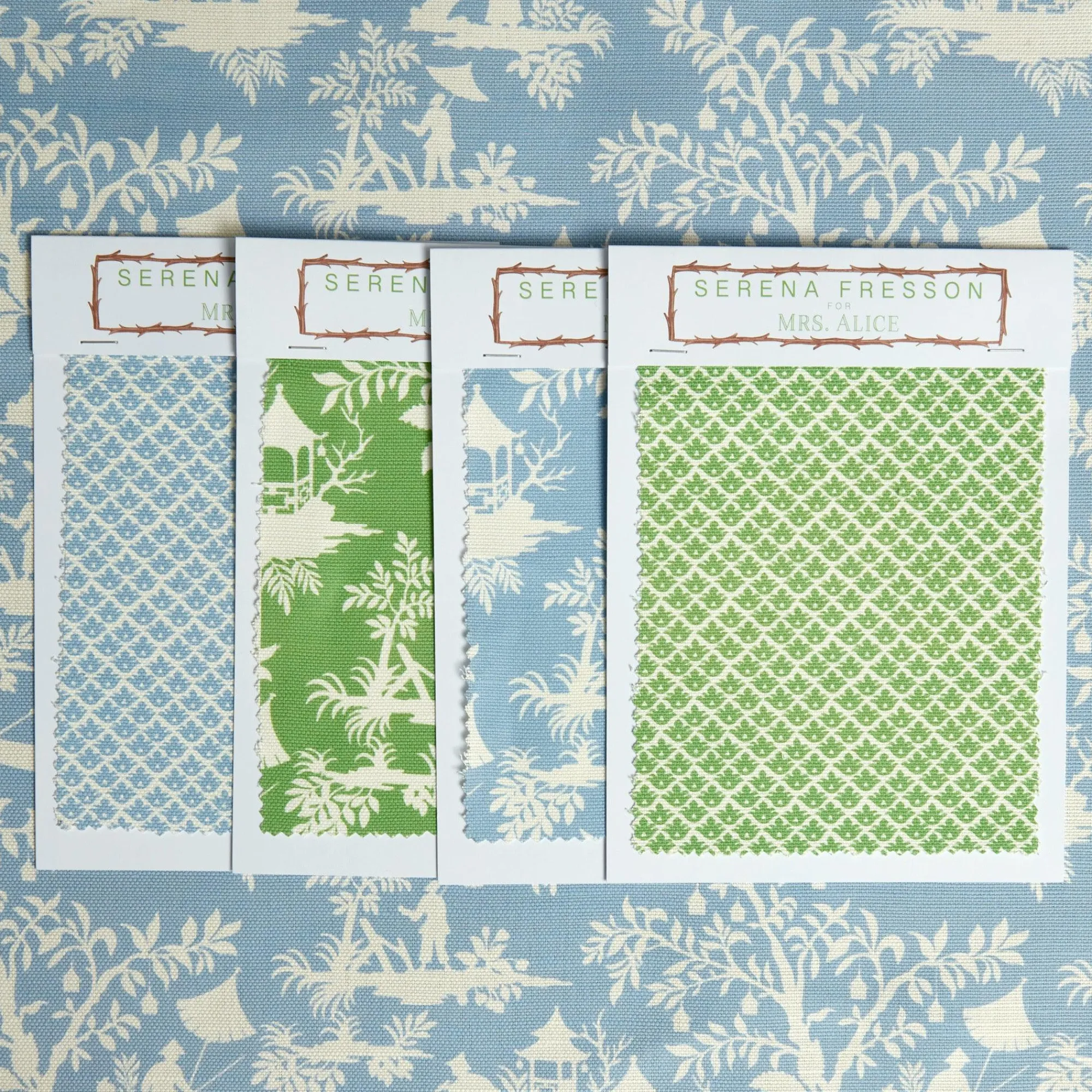 Blue Pagoda Garden Fabric|Mrs. Alice New
