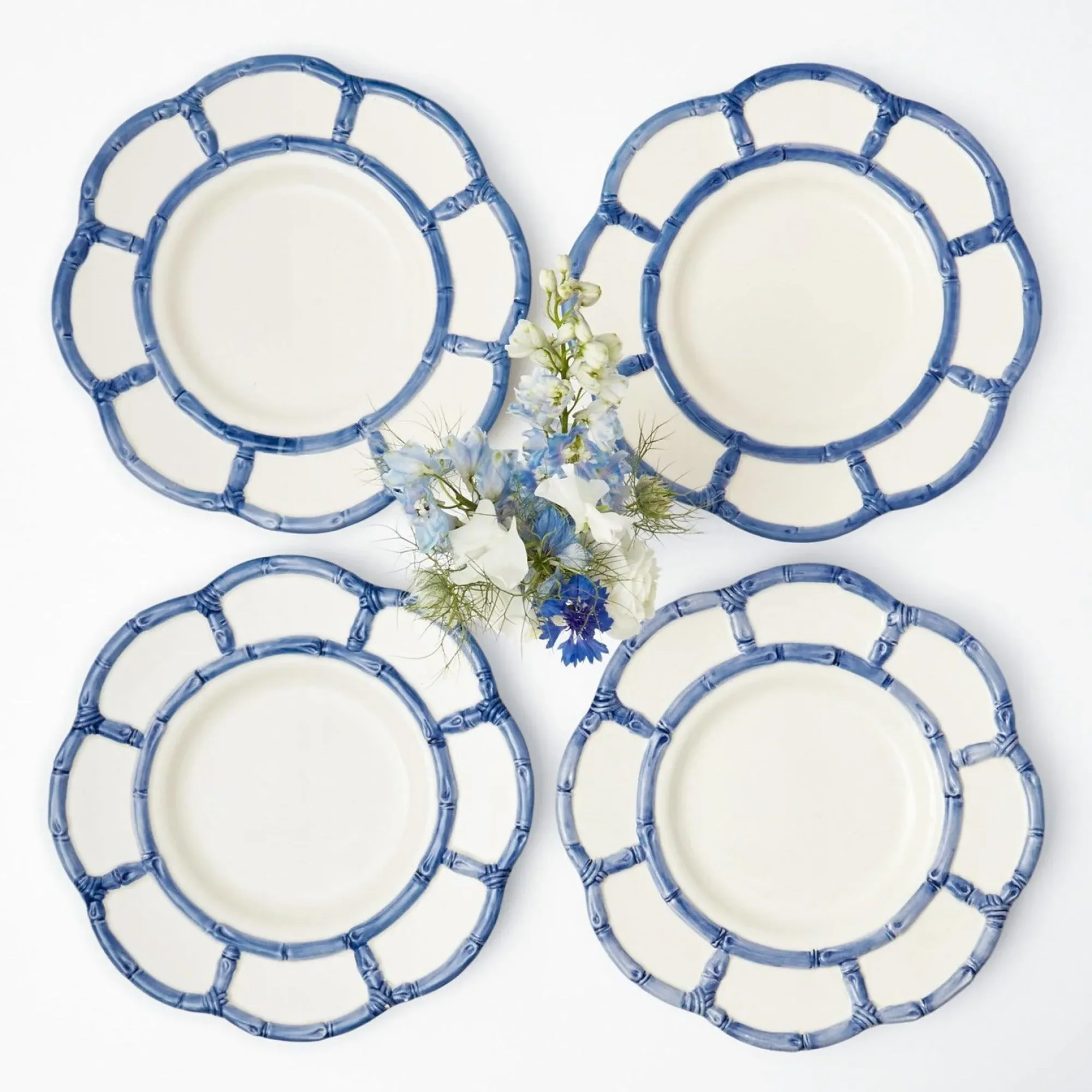 Blue Petal Bamboo Dinner Plate (Set Of 4)|Mrs. Alice Hot