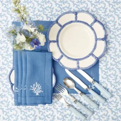 Blue Petal Bamboo Dinner Plate (Set Of 4)|Mrs. Alice Hot