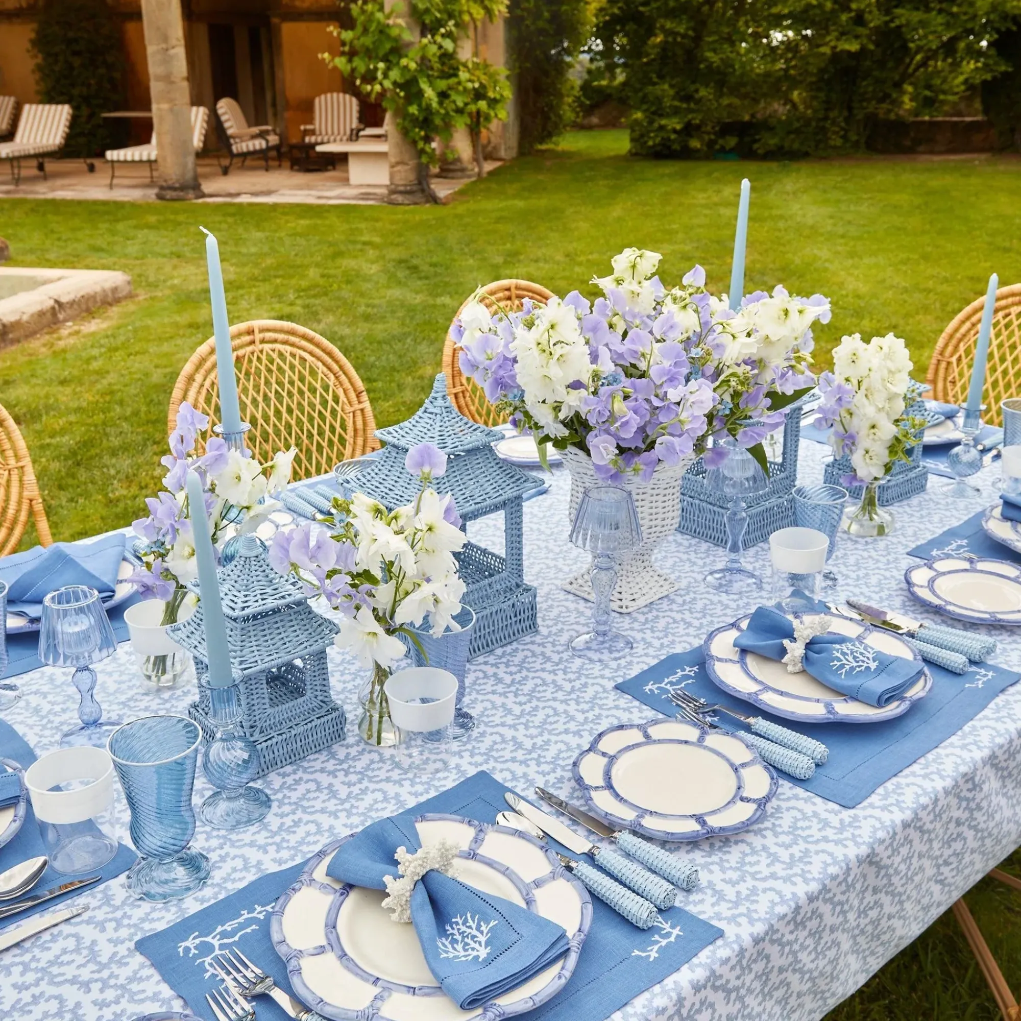 Blue Petal Bamboo Dinner Plate (Set Of 4)|Mrs. Alice Hot