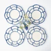 Blue Petal Bamboo Dinner & Starter Plates (Set Of 8)|Mrs. Alice Discount