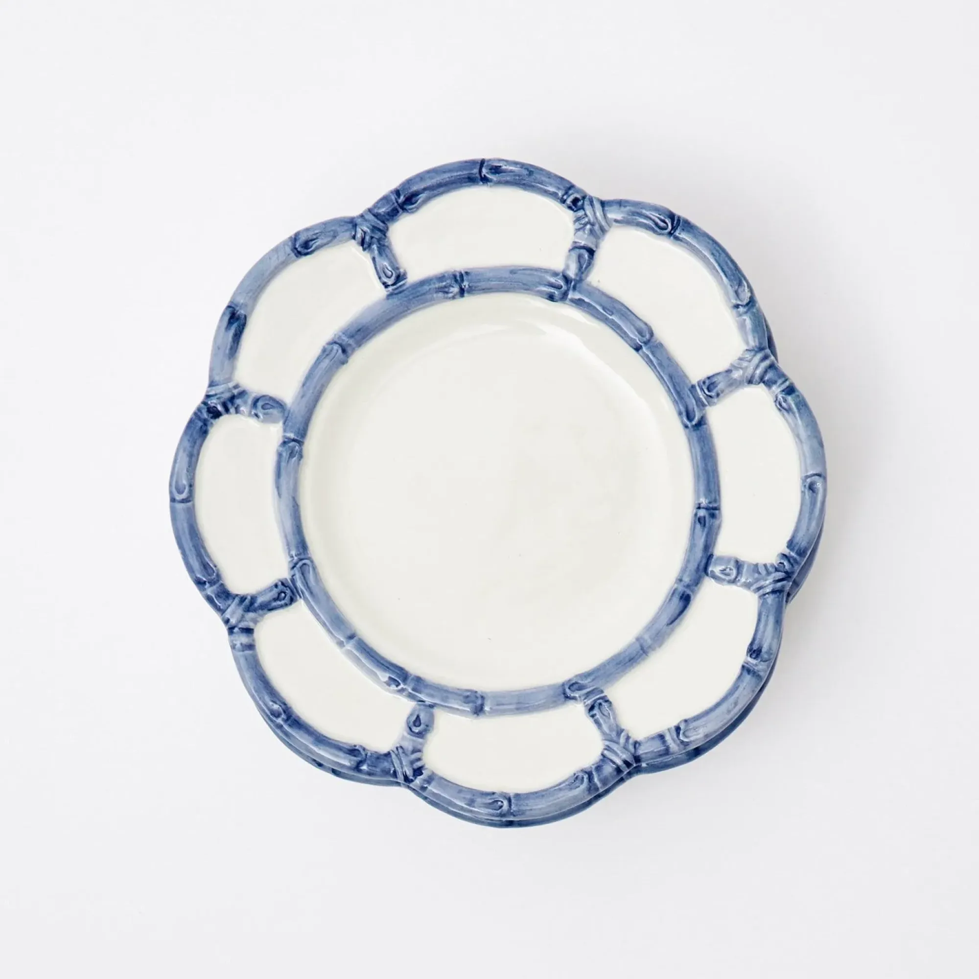 Blue Petal Bamboo Dinner & Starter Plates (Set Of 8)|Mrs. Alice Clearance
