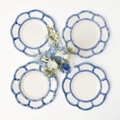 Blue Petal Bamboo Starter Plate (Set Of 4)|Mrs. Alice New