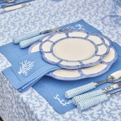 Blue Petal Bamboo Starter Plate (Set Of 4)|Mrs. Alice Outlet