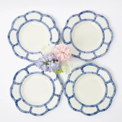 Blue Petal Bamboo Starter Plate (Set Of 4)|Mrs. Alice Outlet