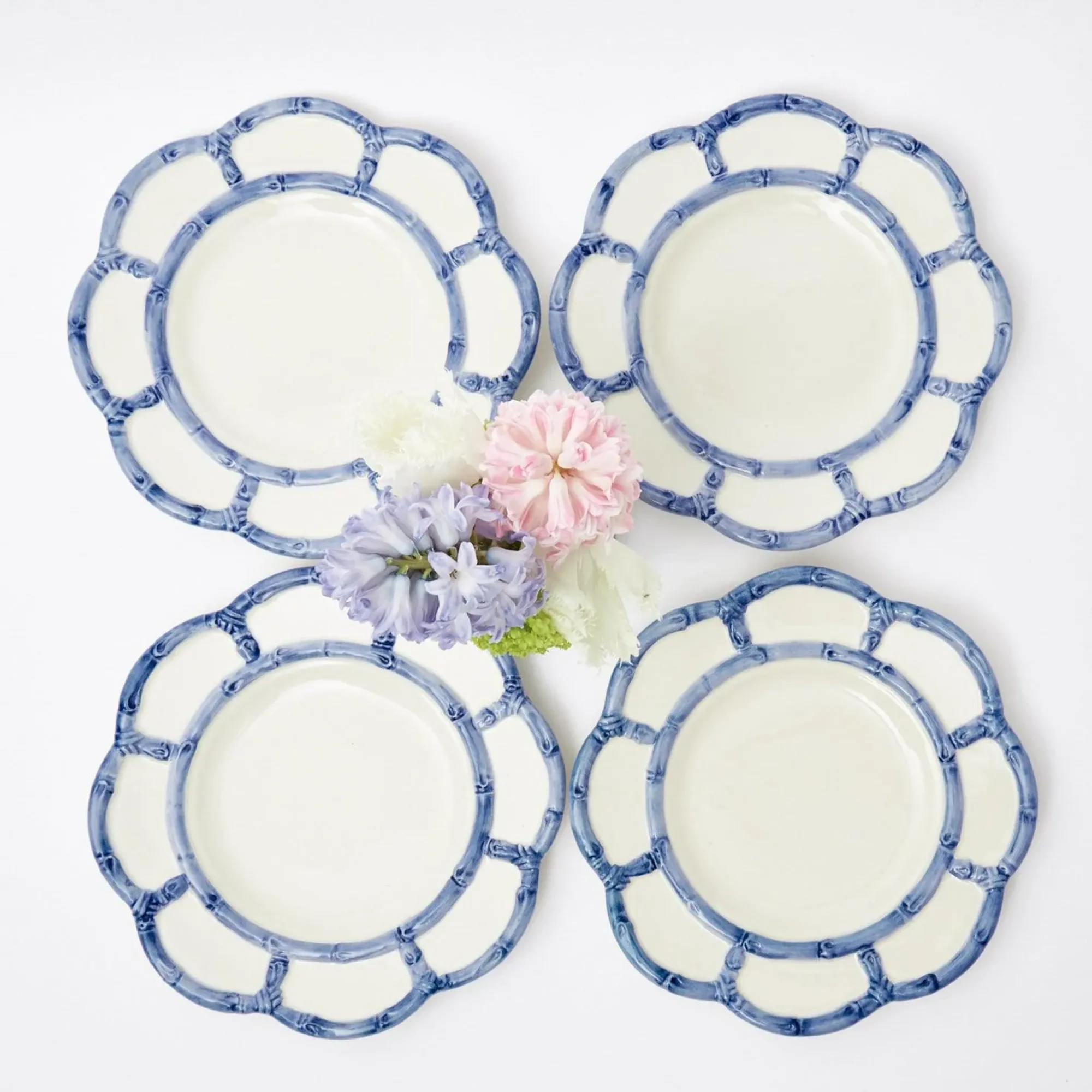 Blue Petal Bamboo Starter Plate (Set Of 4)|Mrs. Alice Outlet