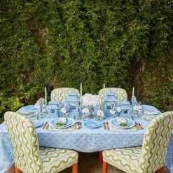 Blue Rattan Pagoda Lantern Set|Mrs. Alice Best