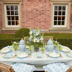 Blue Swirl Water Glasses With White Rim (Set Of 4)|Mrs. Alice Sale