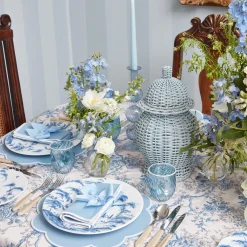 Blue Swirl Water Glasses With White Rim (Set Of 4)|Mrs. Alice Sale