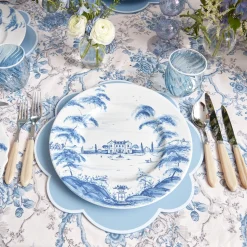 Blue Swirl Water Glasses With White Rim (Set Of 4)|Mrs. Alice Sale