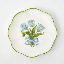 Blue Tulip Dinner & Starter Plates (Set Of 8)|Mrs. Alice Sale