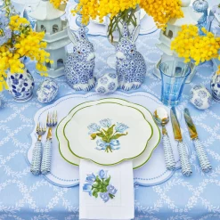 Blue Tulip Dinner & Starter Plates (Set Of 8)|Mrs. Alice New