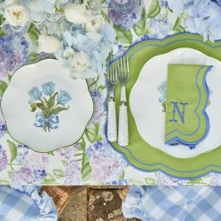 Blue Tulip Dinner & Starter Plates (Set Of 8)|Mrs. Alice New