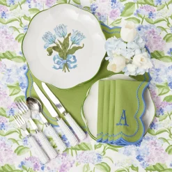 Blue Tulip Dinner Plates (Set Of 4)|Mrs. Alice Best