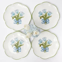 Blue Tulip Dinner Plates (Set Of 4)|Mrs. Alice Discount