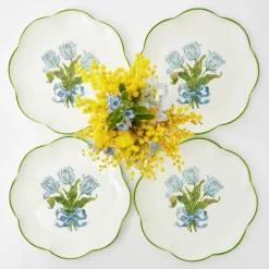 Blue Tulip Starter Plates (Set Of 4)|Mrs. Alice Online